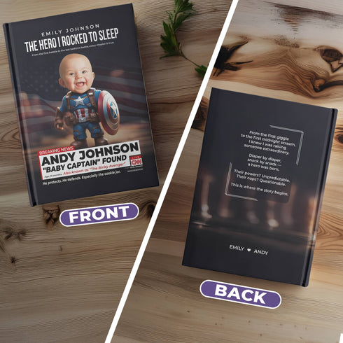 Personalized Baby Captain Notebook – Custom Superhero Journal with Baby Photo & Name